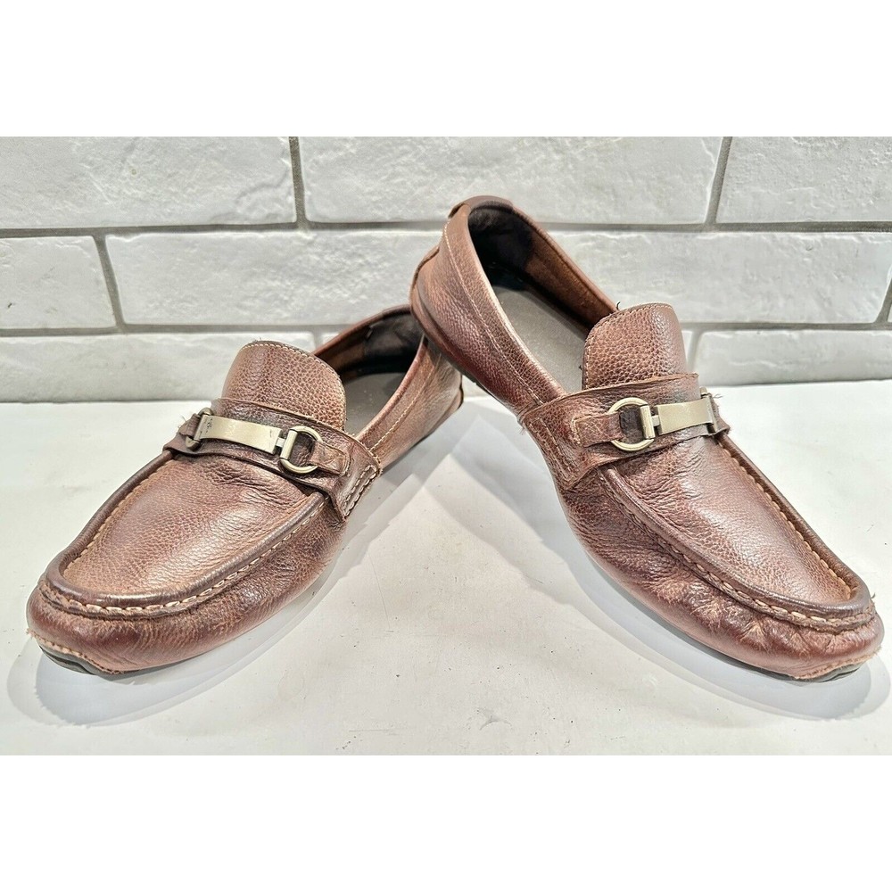 COLE HAAN Men's Size 10M Brown Leather Slip on Loafers Shoes
